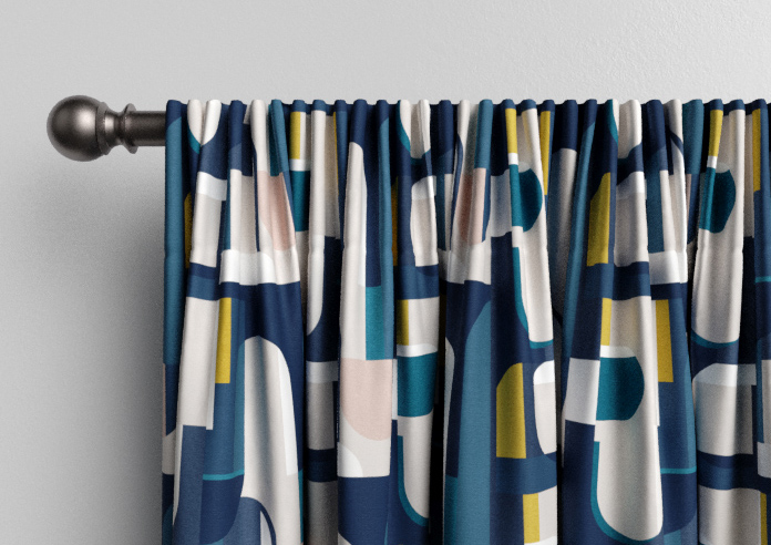 Archways, Navy - Made to Measure Curtains - Image 9